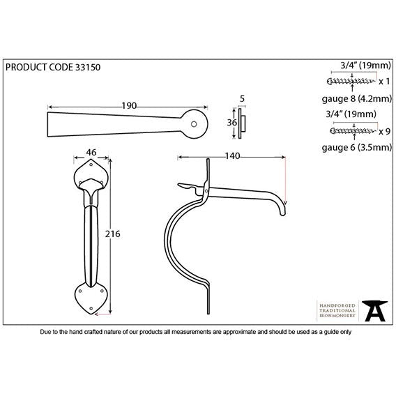 From The Anvil - Gothic Thumblatch - Beeswax - 33150 - Choice Handles