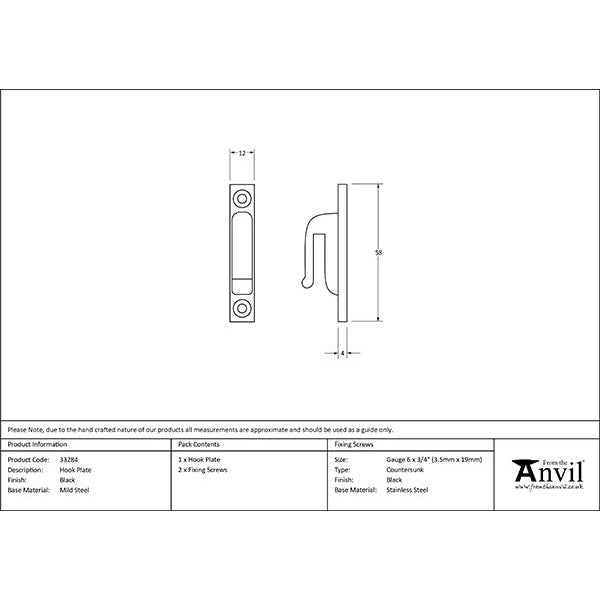 From The Anvil - Hook Plate - Black - 33284 - Choice Handles