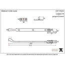 From The Anvil - 12" Handmade Peardrop Stay - Black - 33293 - Choice Handles