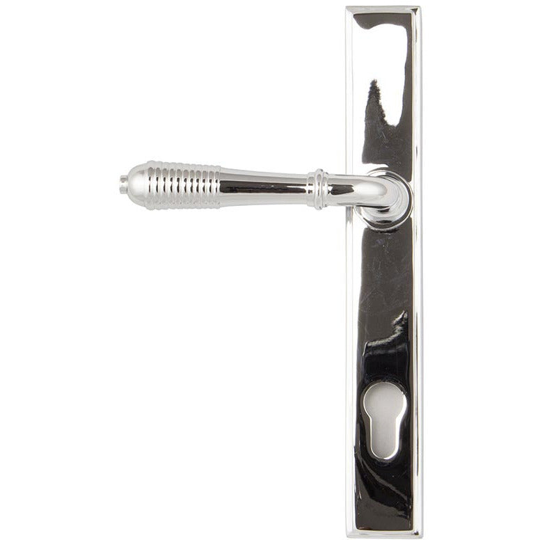 From The Anvil - Reeded Slimline Lever Espag. Lock Set - Polished Chrome - 33305 - Choice Handles