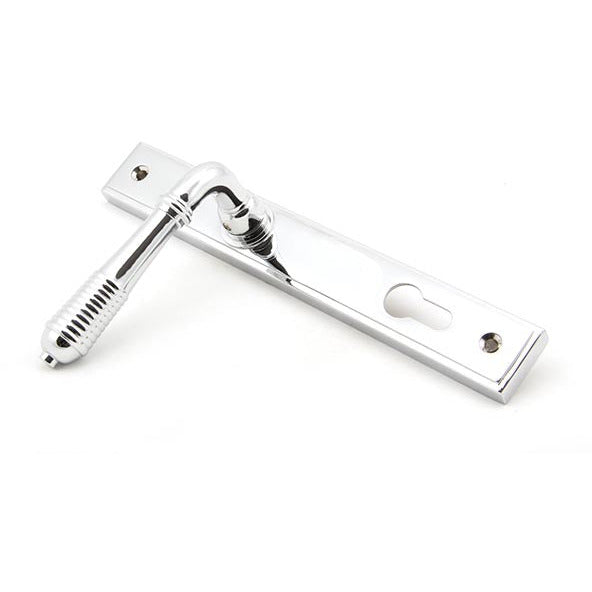 From The Anvil - Reeded Slimline Lever Espag. Lock Set - Polished Chrome - 33305 - Choice Handles