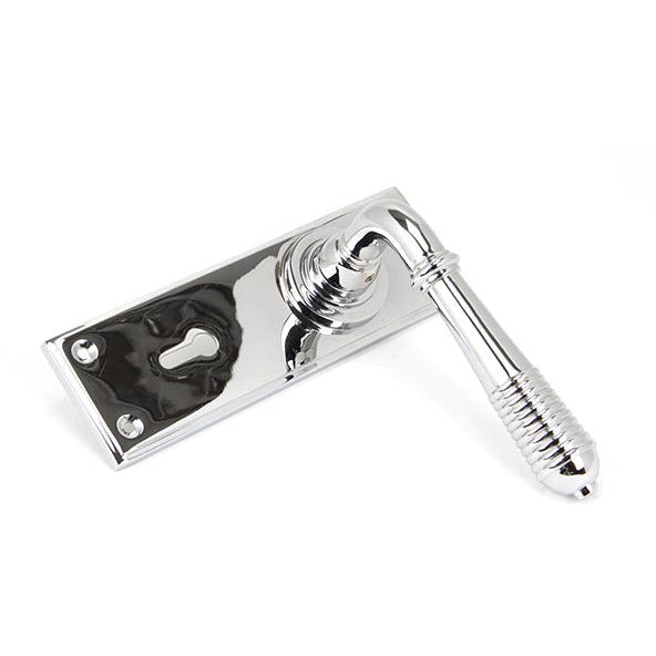 From The Anvil - Reeded Lever Lock Set - Polished Chrome - 33306 - Choice Handles