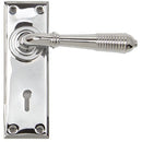From The Anvil - Reeded Lever Lock Set - Polished Chrome - 33306 - Choice Handles