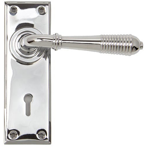 From The Anvil - Reeded Lever Lock Set - Polished Chrome - 33306 - Choice Handles