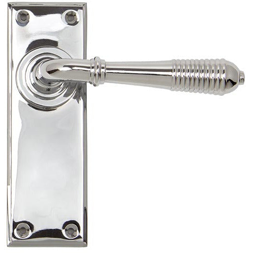 From The Anvil - Reeded Lever Latch Set - Polished Chrome - 33307 - Choice Handles