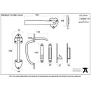 From The Anvil - Cast Thumblatch Set with Chain - Black - 33321 - Choice Handles