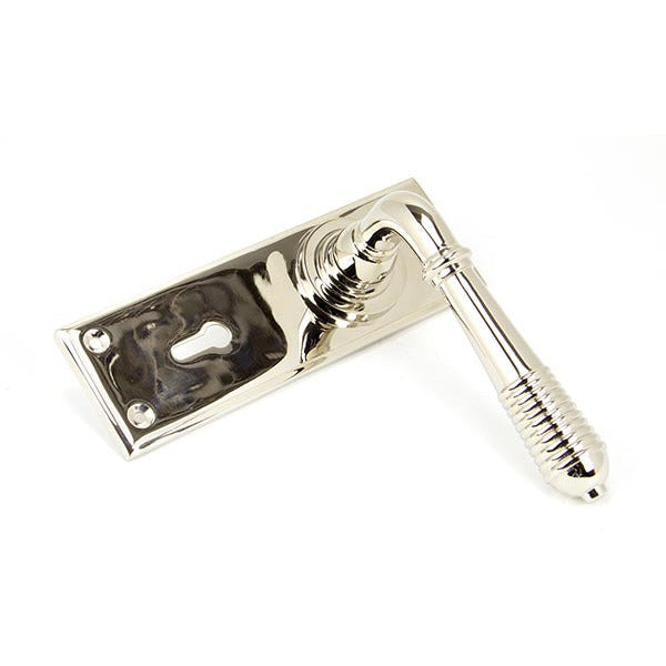 From The Anvil - Reeded Lever Lock Set - Polished Nickel - 33324 - Choice Handles