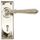 From The Anvil - Reeded Lever Lock Set - Polished Nickel - 33324 - Choice Handles