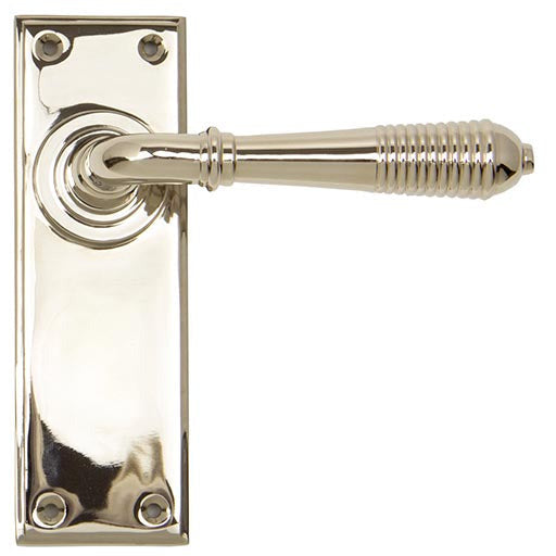 From The Anvil - Reeded Lever Latch Set - Polished Nickel - 33325 - Choice Handles