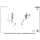 From The Anvil - Large 16mm Peardrop Espag - RH - Black - 33339 - Choice Handles