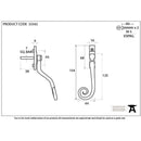 From The Anvil - Large 16mm Monkeytail Espag - LH - Black - 33342 - Choice Handles