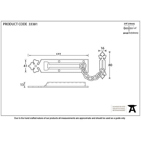 From The Anvil - Door Chain - Pewter Patina - 33381 - Choice Handles