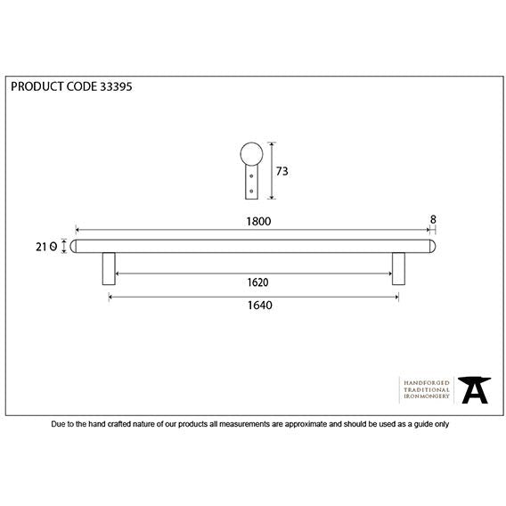 From The Anvil - 1800mm Pull Handle - Pewter Patina - 33395 - Choice Handles