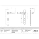 From The Anvil - Narrow Lever Espag. Lock Set - Pewter Patina - 33633 - Choice Handles
