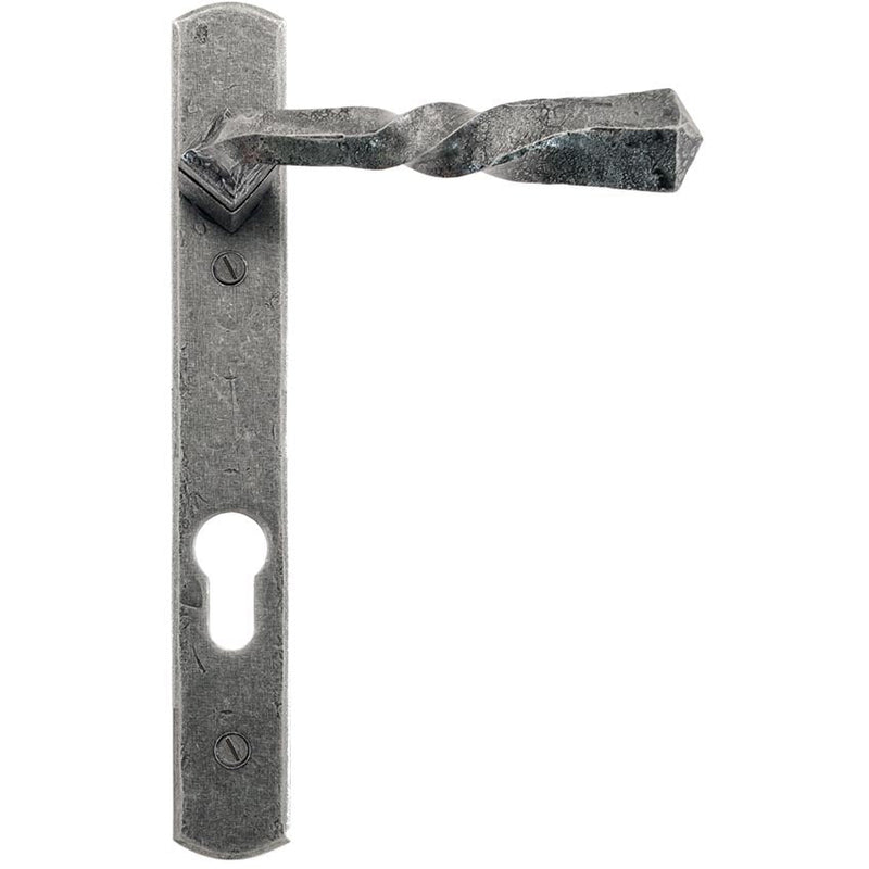 From The Anvil - Narrow Lever Espag. Lock Set - Pewter Patina - 33633 - Choice Handles