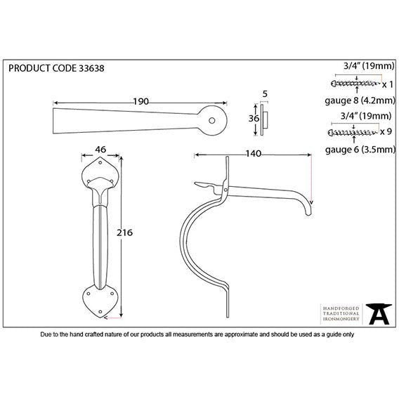 From The Anvil - Gothic Thumblatch - Pewter Patina - 33638 - Choice Handles