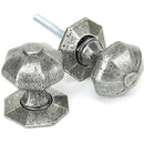 From The Anvil - Octagonal Mortice/Rim Knob Set - Pewter Patina - 33643 - Choice Handles