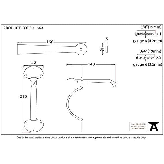 From The Anvil - Medium Bean Thumblatch - Pewter Patina - 33649 - Choice Handles