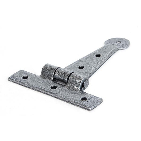 From The Anvil - 4" Penny End T Hinge (pair) - Pewter Patina - 33650 - Choice Handles