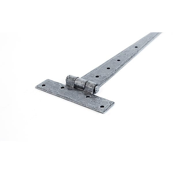 From The Anvil - 12" Penny End T Hinge (pair) - Pewter Patina - 33652 - Choice Handles