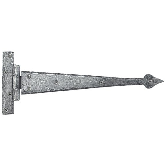 From The Anvil - 12" Arrow Head T Hinge (pair) - Pewter Patina - 33657 - Choice Handles