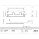 From The Anvil - 6" Cranked Door Bolt - Pewter Patina - 33662 - Choice Handles