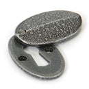 From The Anvil - Oval Escutcheon & Cover - Pewter Patina - 33664 - Choice Handles