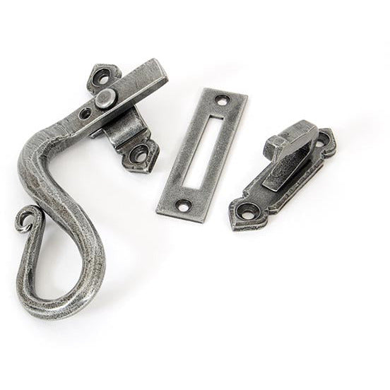 From The Anvil - Locking Shepherd's Crook Fastener - LH - Pewter Patina - 33710 - Choice Handles