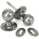 From The Anvil - Round Mortice/Rim Knob Set - Pewter Patina - 33778 - Choice Handles