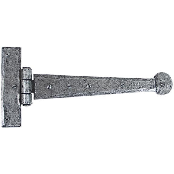 From The Anvil - 9" Penny End T Hinge (pair) - Pewter Patina - 33789 - Choice Handles