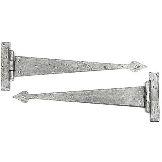 From The Anvil - 15" Arrow Head T Hinge (pair) - Pewter Patina - 33791 - Choice Handles