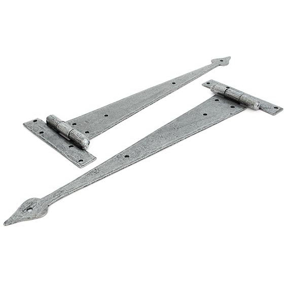 From The Anvil - 15" Arrow Head T Hinge (pair) - Pewter Patina - 33791 - Choice Handles
