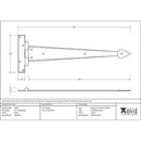 From The Anvil - 15" Arrow Head T Hinge (pair) - Pewter Patina - 33791 - Choice Handles