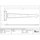 From The Anvil - 22" Arrow Head T Hinge (pair) - Black - 33808 - Choice Handles