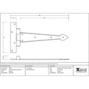 From The Anvil - 9" Arrow Head T Hinge (pair) - Beeswax - 33842 - Choice Handles