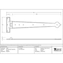 From The Anvil - 22" Arrow Head T Hinge (pair) - Beeswax - 33844 - Choice Handles