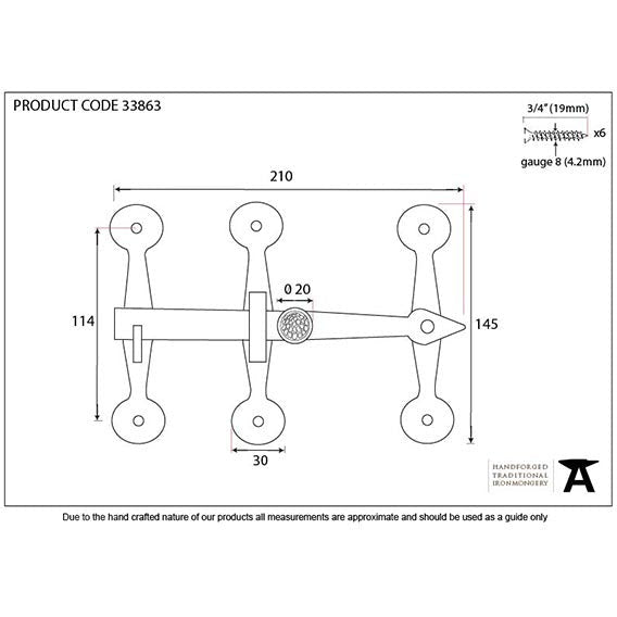 From The Anvil - Oxford Privacy Latch Set - Black - 33863 - Choice Handles