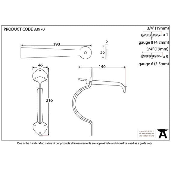 From The Anvil - Gothic Thumblatch - Black - 33970 - Choice Handles