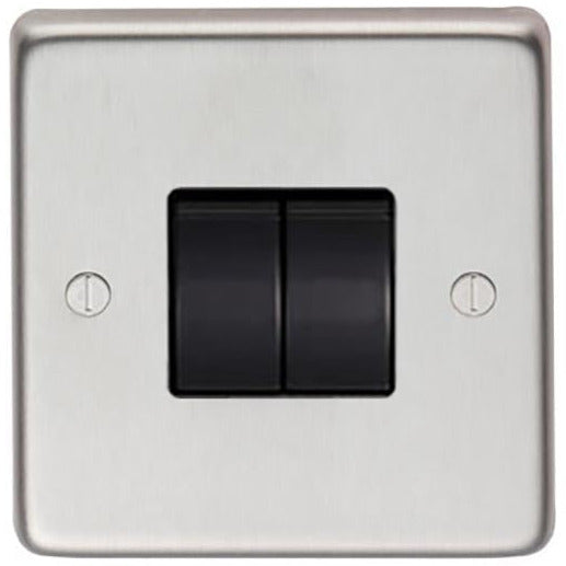 From The Anvil - Double 10 Amp Switch - Satin Stainless Steel - 34201/