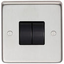From The Anvil - Double 10 Amp Switch - Satin Stainless Steel - 34201/1 - Choice Handles