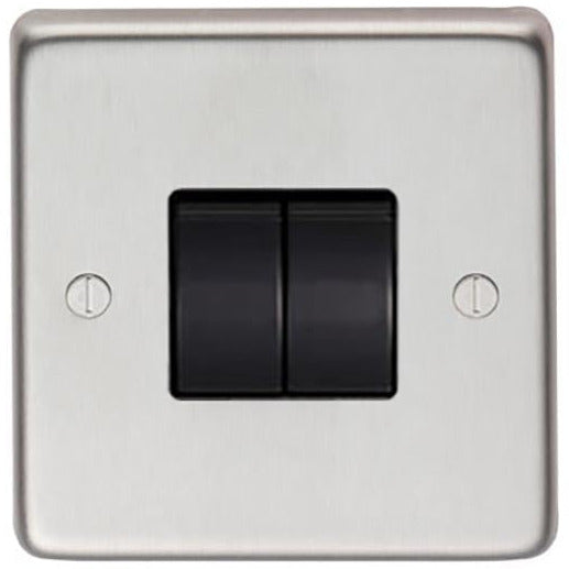 From The Anvil - Double 10 Amp Switch - Satin Stainless Steel - 34201/1 - Choice Handles