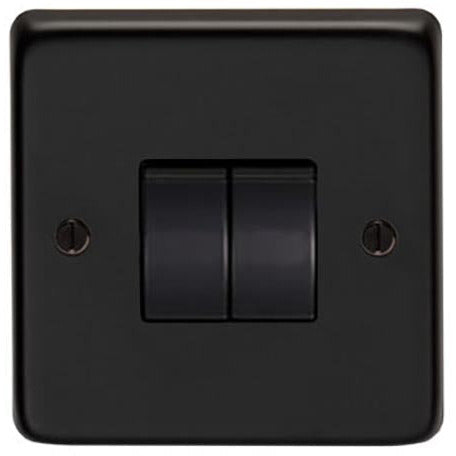 From The Anvil - Double 10 Amp Switch - Matt Black - 34201/2 - Choice Handles