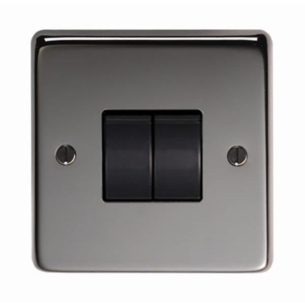 From The Anvil - Double 10 Amp Switch - Black Nickel - 34201 - Choice Handles