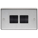From The Anvil - Quad 10 Amp Switch - Satin Stainless Steel - 34203/1 - Choice Handles