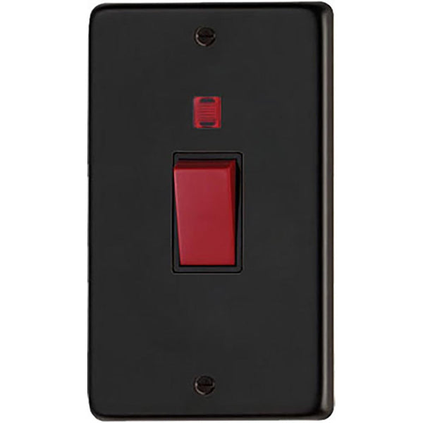 From The Anvil - Double Plate Cooker Switch - Matt Black - 34211/2 - Choice Handles
