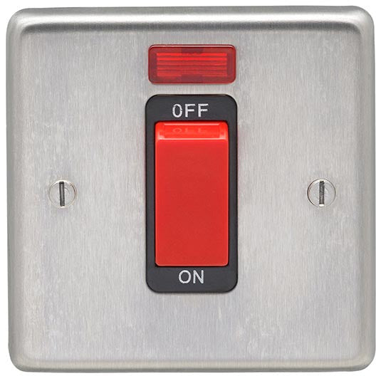 From The Anvil - Single Plate Cooker Switch - Satin Stainless Steel - 34212/1 - Choice Handles