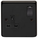 From The Anvil - Single 13 Amp Switched Socket - Matt Black - 34223/2 - Choice Handles