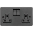 From The Anvil - Double 13 Amp Switched Socket - Matt Black - 34224/2 - Choice Handles