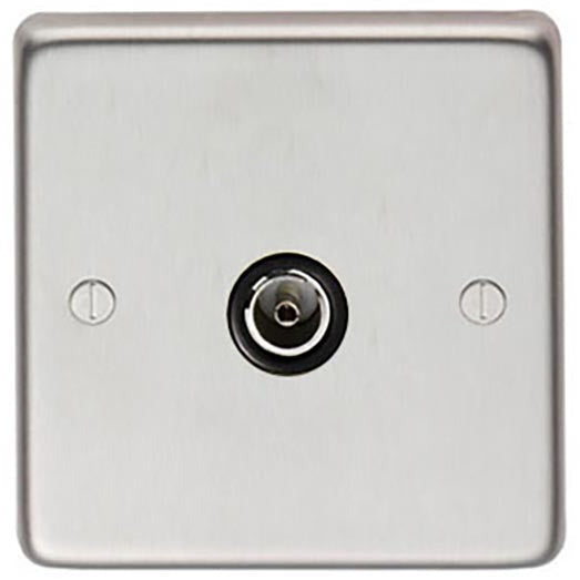From The Anvil - Single TV Socket - Satin Stainless Steel - 34229/1 - Choice Handles