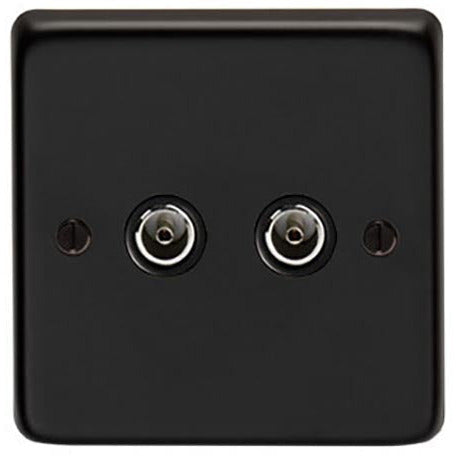 From The Anvil - Double TV Socket - Matt Black - 34230/2 - Choice Handles